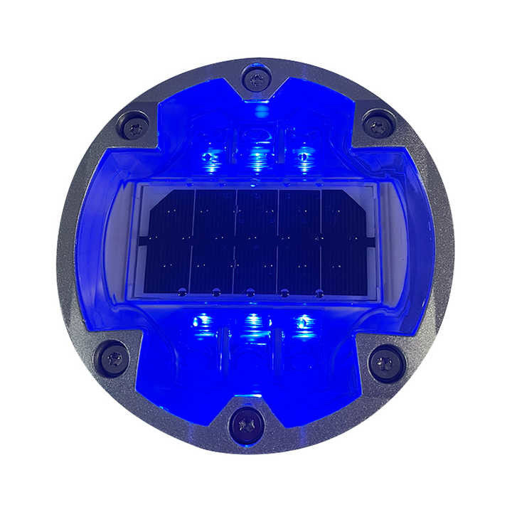 Diámetro 143mm Puertas de carretera con energía solar 6 tornillos Casilla de aluminio para marcado de carretera
