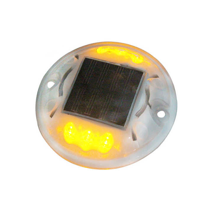 FCC Flashing Solar Road Stud Amarillo LED Marcadores del pavimento Distancia de visualización 1000m