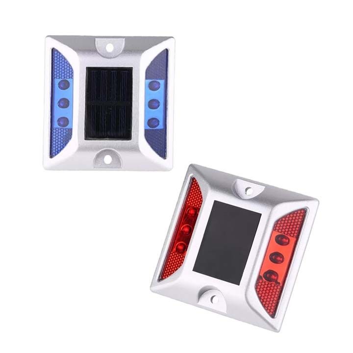 Ojos de gato de aluminio con luz solar LED parpadeo de la carretera Ojos de gato para la seguridad del tráfico