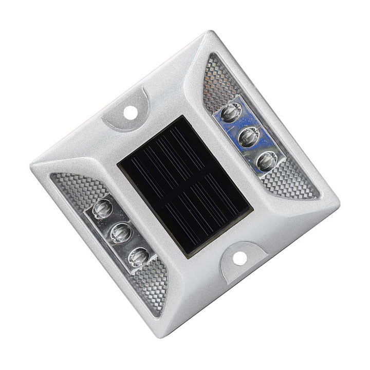 Aluminio LED parpadeante ojos de gato camino de rodillo de reflexión solar indicador de marca luz
